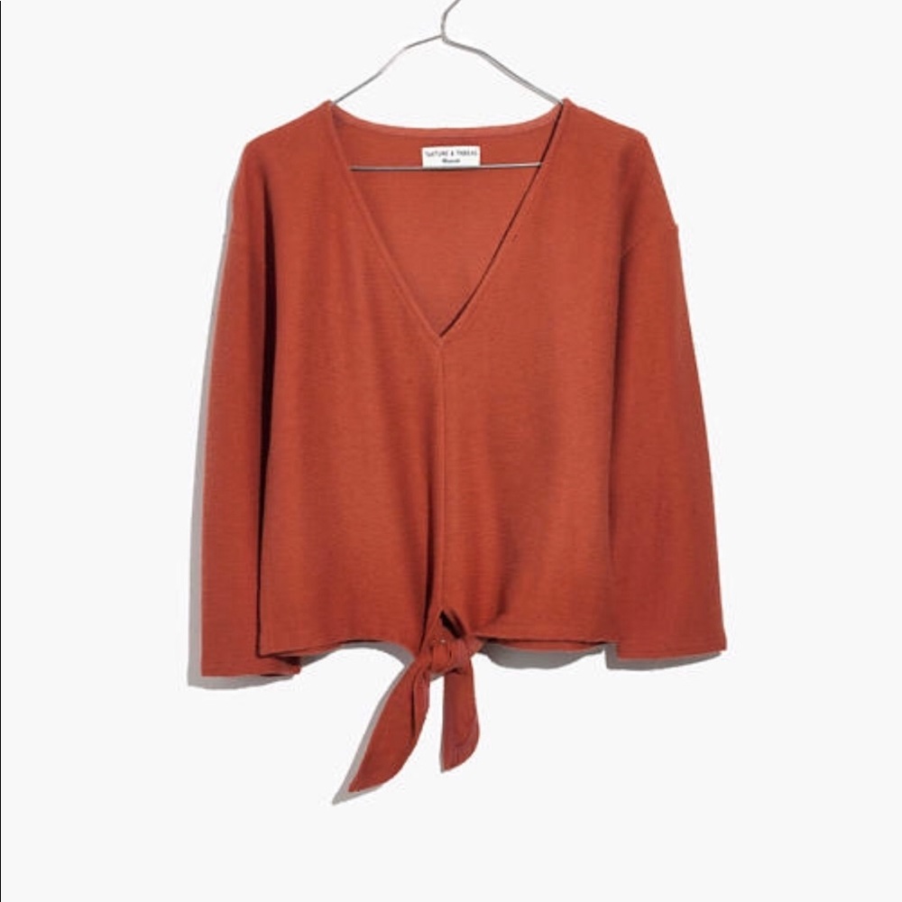 Madewell texture & thread tie front top